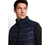 Steppweste TOM TAILOR, Herren, Gr. XXL, blau (sky captain blau), Steppware, Obermaterial: 100% Polyester. Futter: 100% Polyester, unifarben mit Farbeinsatz, regular fit hüftbedeckend, Rundhals, Westen