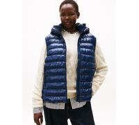Steppweste TOMMY HILFIGER CURVE "CRV LW PADDED SLIM VEST", Damen, Gr. 50, schwarz night navy, Steppware, Obermaterial: 100% Nylon. Futter: 100% Polyamid. Wattierung: 100% Polyester, unifarben, slim fi