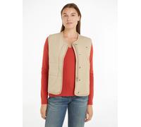Steppweste TOMMY HILFIGER "JERSEY LINED VEST", Damen, Gr. XXL (44), beige, Web, Obermaterial: 100% Polyamid. Futter: 90% Baumwolle, 10% Viskose. Wattierung: 100% Polyester, unifarben, regular fit, Wes