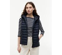 Tommy Hilfiger Damen Weste Padded Global Stripe Vest mit Kapuze, Blau (Desert Sky), S