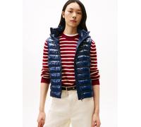 Steppweste TOMMY HILFIGER "LW PADDED SLIM VEST", Damen, Gr. M (38), blau (schwarz night navy), Steppware, Obermaterial: 100% Nylon, unifarben, casual, slim fit hüftlang, Westen, leicht glänzende Oberf