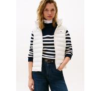 Steppweste TOMMY HILFIGER "LW PADDED SLIM VEST", Damen, Gr. XXL (44), beige (ivory silk), Steppware, Obermaterial: 100% Nylon, unifarben, slim fit hüftlang, Westen Steppweste, leicht glänzende Oberflä