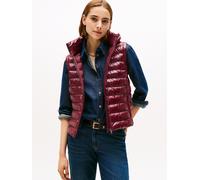Steppweste TOMMY HILFIGER "LW PADDED SLIM VEST", Damen, Gr. XXXL(46), rot (deep burgundy), Steppware, Obermaterial: 100% Nylon, unifarben, slim fit hüftlang, Westen Steppweste, leicht glänzende Oberfl