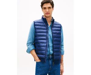 Steppweste TOMMY HILFIGER "MIX MEDIA", Herren, Gr. M, carbon navy, Sweatware, Obermaterial: 72% Baumwolle, 28% Polyester, normal normal, Westen Steppweste, Stehkragen, 2-Wege-Reißverschluss (89478543-