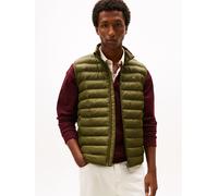 Steppweste TOMMY HILFIGER "PACKABLE RECYCLED VEST", Herren, Gr. M, grün (huntsman grün), Web, Obermaterial: 100% Polyamid, normal hüftlang, Westen Steppweste, mit Logostickerei (41295768-M) huntsman g