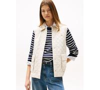 Tommy Hilfiger Damen Weste Padded Nylon Slim Quilted Gesteppt, Elfenbein (Newsprint), S