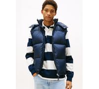 Steppweste TOMMY JEANS "ALASKA DOWN VEST", Herren, Gr. S, schwarz night navy, Web, Obermaterial: 100% Polyester, unifarben, regular fit normal, Rundhals, Westen Steppweste, Regular fit mit abnehmbarer