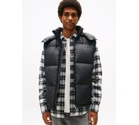 Steppweste TOMMY JEANS "ALASKA DOWN VEST", Herren, Gr. XXL, schwarz, Web, Obermaterial: 100% Polyester, unifarben, regular fit normal, Rundhals, Westen, Regular fit mit abnehmbarer Kapuze (24636613-XX