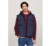 Steppweste TOMMY JEANS "TJM ESSENTIAL DOWN VEST EXT", Herren, Gr. S, blau (schwarz night navy), Web, Obermaterial: 100% Nylon. Futter: 100% Polyester. Füllung: 100% Daunen, Westen Steppweste, abnehmba