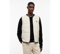Steppweste TOMMY JEANS "TJM HERITAGE FLAG QUILTED", Herren, Gr. XXL, classic beige, Web, Obermaterial: 100% Nylon, regular fit normal, Rundhals, Westen Steppweste, Underliner Regular fit mit Rundhalsa