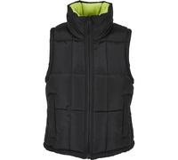 Steppweste URBAN CLASSICS "Urban Classics Damen Ladies Reversible Cropped Puffer Vest", Damen, Gr. XS, schwarz, frozengelb, 100% Polyester, Westen Steppweste (38731665-XS) schwarz, frozengelb