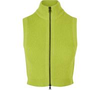 Steppweste URBAN CLASSICS "Urban Classics Damen Ladies Short Knit Vest", Damen, Gr. S, grün (frozengelb), 50% Polyacryl, 50% Baumwolle, Westen Steppweste (49709328-S) frozengelb