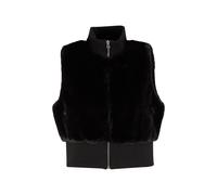 Steppweste URBAN CLASSICS "Urban Classics Ladies Cropped Faux Fur Vest", Damen, Gr. XL, schwarz, 100% Polyester, Westen Steppweste (25064367-XL) schwarz