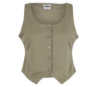 Steppweste URBAN CLASSICS "Urban Classics Ladies Jersey Vest", Damen, Gr. XL, beige (paleolive), 100% Polyester, Westen Steppweste (85496311-XL) paleolive