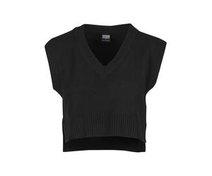Steppweste URBAN CLASSICS "Urban Classics Ladies Soft Knit Pullunder", Damen, Gr. XL, schwarz, 76% Polyester, 10% Polyacryl, 8% Polyamid, 6% Elasthan, Westen Steppweste (18692639-XL) schwarz