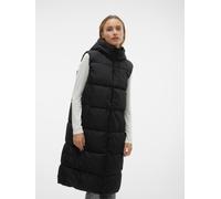 Steppweste VERO MODA "VMLIGAANE WAISTCOAT NOOS", Damen, Gr. S, schwarz, Web, Obermaterial: 100% Polyester, unifarben, knieumspielend, Westen Steppweste (98072424-S) schwarz