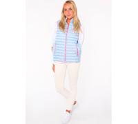 Steppweste ZWILLINGSHERZ "Moin", Damen, Gr. L, blau (hellblau), Steppware, Obermaterial: 100% Polyester, gerade hüftlang, ohne Ausschnitt, Westen Steppweste, Kontrastdetails, modisch, Stehkragen, Reiß