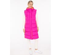 Steppweste ZWILLINGSHERZ ""Smile"", Damen, Gr. L, pink (magenta), Steppware, Obermaterial: 100% Polyester, Basic knielang, ohne Ausschnitt, Westen, Smile-Steppung hinten, Zippern seitlich, Kapuze, Kor