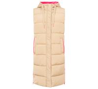 Steppweste ZWILLINGSHERZ "Smile", Damen, Gr. XL, beige, Steppware, Obermaterial: 100% Polyester, Basic knielang, ohne Ausschnitt, Westen Steppweste, Smile-Steppung hinten, Zippern seitlich, Kapuze, Ko