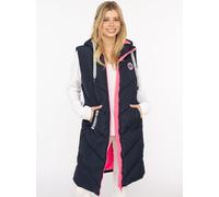 Steppweste ZWILLINGSHERZ "Strandglück", Damen, Gr. XL, blau (marine), Steppware, Obermaterial: 100% Polyester, normal knielang, ohne Ausschnitt, Westen Steppweste, Doppel-Zipper, Kontrastdetails, Eing