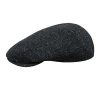 Sterkowski Alex Schiebermütze Winter | Harris Tweed Schirmmütze | Gatsby Mütze Herren Flat Cap Men Irische Golfmütze 58 cm Schwarz/Anthrazit