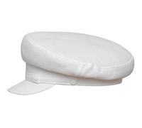 Sterkowski Danube Modell 6 | Leinen Schirmmütze für Herren und Damen | Sommer Traditionelle Maciejowka Schirm Vintage Fiddler Retro Marien Elbsegler Marine Cap Frühling Schiffermütze Weiss 59