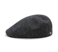 Sterkowski Ivy Five | 100% Harris Tweed Schirmmütze für Herren und Damen | Winter Flatcap 5 Panel Newsboy Cap Vintage Schiebermütze Cabrio Schlägermütze Schildmütze Gatsby Schwarz/Anthrazit 58 cm