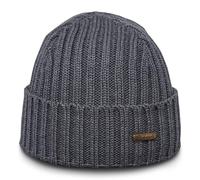 Sterkowski Norfolk Strickmütze | 100% Merinowolle Wintermütze für Herren und Damen | Beanie Merino Fisherman Fahrrad Sport Warm Skimütze Arbeitsmütze Wollmütze Hiking Universelle Größe Grau