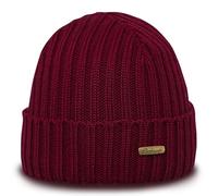Sterkowski Norfolk Strickmütze | 100% Merinowolle Wintermütze für Herren und Damen | Beanie Merino Fisherman Fahrrad Sport Warm Skimütze Arbeitsmütze Wollmütze Hiking Universelle Größe Rot