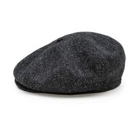 Sterkowski Peaky | 100% Harris Tweed Schiebermütze für Herren und Damen | Paperboy Cap Schirmmütze Flatcap Newsboy Ballonmütze Baker Boy Baskenmütze Cabrio Vintage Gatsby Schwarz/Anthrazites 57 cm