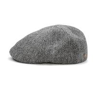 Sterkowski Rusty | 100% Harris Tweed Schirmmütze für Herren und Frauen | Warm Winter Duckbill Flatcap Newsboy Cap Vintage Schiebermütze Schlägermütze Schildmütze Gatsby Golf Schwarz/Grau 60 cm