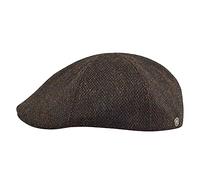 Sterkowski Rusty | 100% Harris Tweed Schirmmütze für Herren und Frauen | Warm Winter Duckbill Flatcap Newsboy Cap Vintage Schiebermütze Schlägermütze Schildmütze Gatsby Golf Schwarz/Gelb 55 cm