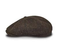 Sterkowski Shelby | 100% Harris Tweed Schiebermütze für Herren und Damen | Paperboy Cap Schirmmütze Flatcap Newsboy Ballonmütze Winter Baker Boy Baskenmütze Vintage Gatsby Schwarz/Gelb 60 cm
