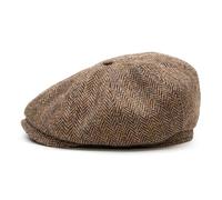 Sterkowski Shelby | 100% Harris Tweed Schiebermütze für Herren und Damen | Paperboy Cap Schirmmütze Flatcap Newsboy Ballonmütze Winter Baker Boy Baskenmütze Vintage Gatsby Gelb Dunkles 54 cm