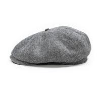 Sterkowski Shelby | 100% Harris Tweed Schiebermütze für Herren und Damen | Paperboy Cap Schirmmütze Flatcap Newsboy Ballonmütze Winter Baker Boy Baskenmütze Vintage Gatsby Mittelgrau 54 cm