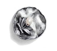 Sterling Silber Brosche Shell mit 6mm Perlen massiv 925