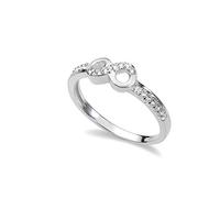 Sterling Silber CZ Kristall Ewigkeit Infinity Ring | Ringgröße: 54 (Durchmesser: 17,2mm)