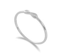 Sterling-Silber Unendlichkeit Infinity Symbol 1mm Stapelring | Ringgröße: 53 (erhältliche Ringgrößen 49-65)