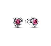 Sterling silver stud earrings with phlox pink crystal