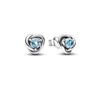Sterling silver stud earrings with sea aqua blue crystal
