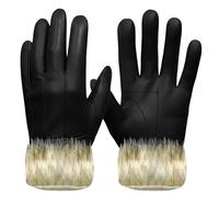 Sterling Smart Damen Touchscreen-Lederhandschuhe - echtes Leder mit Fellbesatz Damenhandschuhe Winterfäustlinge Thermohandschuhe warme Handschuhe - Fahrhandschuhe für Damen, Schwarz , Small-Medium