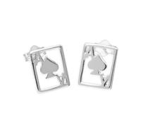 Sterlingsilber Pik-Ass Ohrstecker