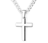 STERLL Herren Kette Aus Massivem Silber Mit Kreuzanhänger Für Zeitlosen Stil