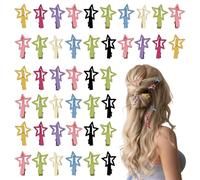 Stern-Haarclips - 50 Stück Rutschfeste Haarspangen aus Metall im 50er Set - 3 Zentimeter Kleine Haarklemmen - für Alltag, Party, Festival, Konzert, Abschlussball, Date, Reise, Damen, Mädchen