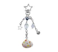 Stern Muscheln Perlen Charm Anhänger, Handyband, Schlüsselband, Taschen Schlüsselanhänger, Rucksack Charm, Autoschlüssel, Dekoration, Kette, Taschenanhänger, Schlüsselanhänger, Dekoration, Kopfhörer