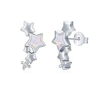 Stern ohrringe 925 Sterling Silber Climber Stern Ohrstecker für Damen Hypoallergen Ear Crawler Opal Ohrringe Schmuck Muttertags Geschenke Halloween für Mädchen Kinder