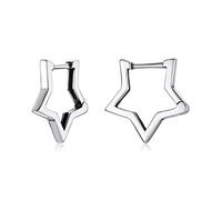 Stern Ohrringe für Frauen Mädchen - Qings 925 Sterling Silber Mini Klein Stern Creolen Hypoallergen Geometrische Star Schmuck Geburtstag Geschenke