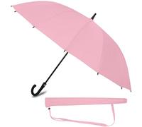 Sternenfunke Regenschirm groß XXL rosa Ø120 cm, großer Stockschirm Damen und Herren edel stabil sturmfest für 2 Personen großer Regenschirm rosa groß Schirm rosafarben mit Tragegurt an Tasche