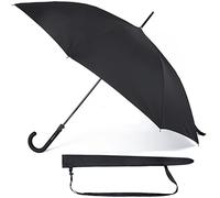 Sternenfunke Stockschirm schwarz Ø105 cm, Regenschirm Herren und Damen edel | stabil für eine Person | Stockregenschirm Stockschirm schwarz groß Automatik mit Tragegurt an Tasche