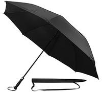 Sternenfunke XXL Regenschirm groß 2 Personen Ø162 cm auch als grosser Golf Regenschirm schwarz sturmfest, stabiler Griff, ohne Aufdruck, Familienregenschirm groß sturmfest, Regenschirm XXL